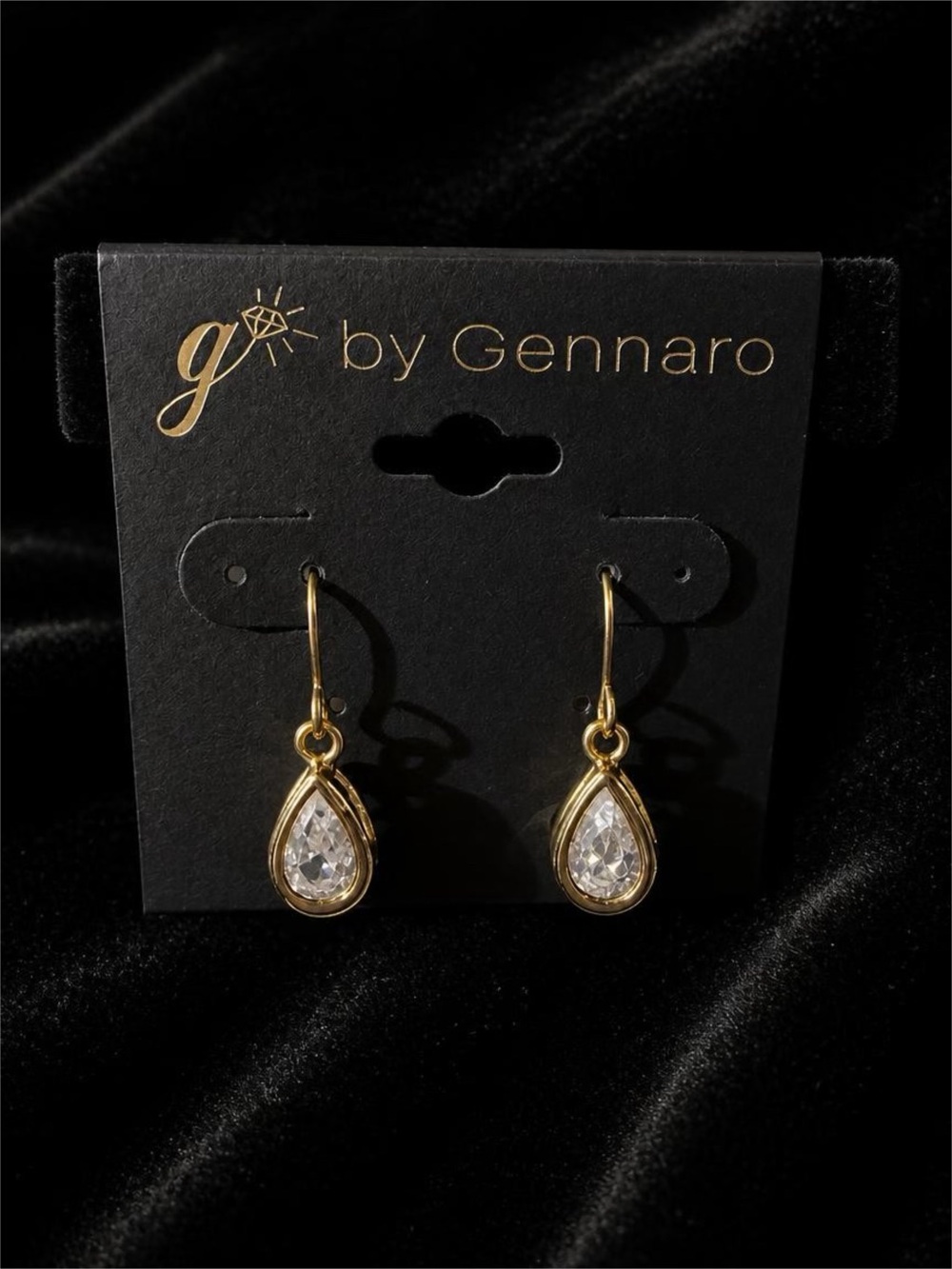 G by Gennaro Gold Teardrop Crystal Dangle Earrings